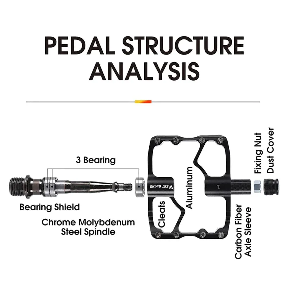 1 Pair Ultralight Aluminum Alloy Bicycle Pedals 3 Bearings Anti Slip Waterproof Flat Wide Bike Pedals Cycling Accessories