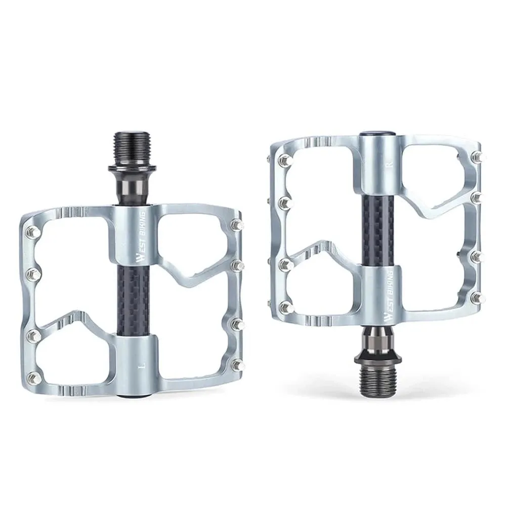 1 Pair Ultralight Aluminum Alloy Bicycle Pedals 3 Bearings Anti Slip Waterproof Flat Wide Bike Pedals Cycling Accessories