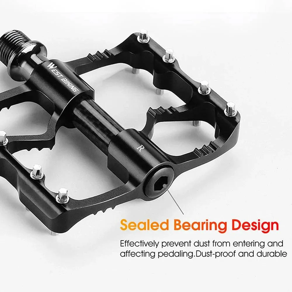 1 Pair Ultralight Aluminum Alloy Bicycle Pedals 3 Bearings Anti Slip Waterproof Flat Wide Bike Pedals Cycling Accessories
