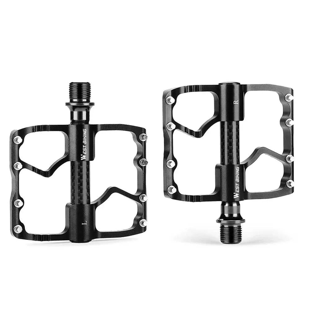 1 Pair Ultralight Aluminum Alloy Bicycle Pedals 3 Bearings Anti Slip Waterproof Flat Wide Bike Pedals Cycling Accessories