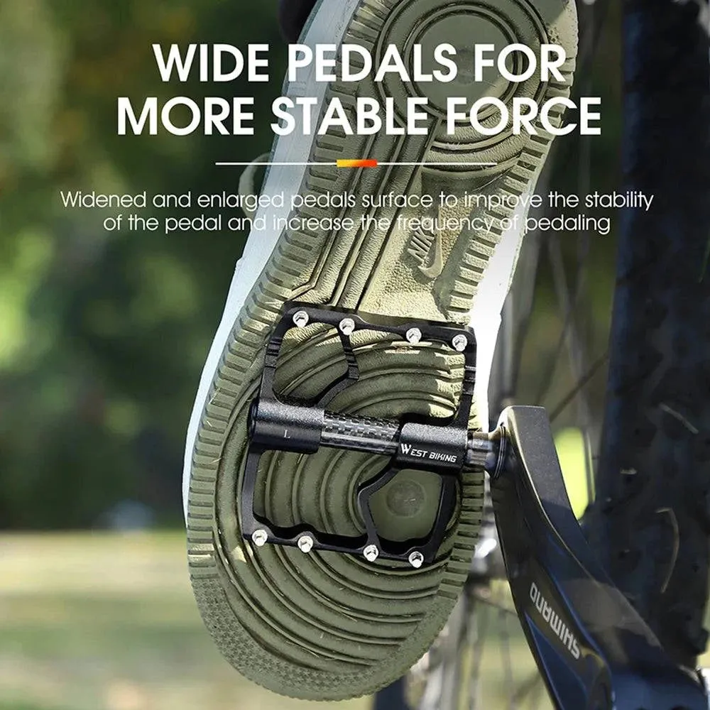 1 Pair Ultralight Aluminum Alloy Bicycle Pedals 3 Bearings Anti Slip Waterproof Flat Wide Bike Pedals Cycling Accessories