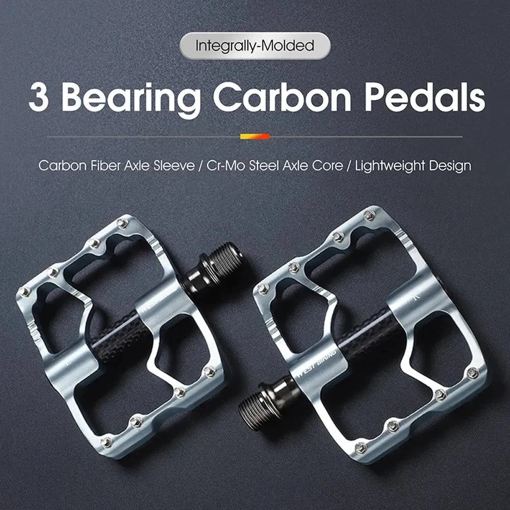 1 Pair Ultralight Aluminum Alloy Bicycle Pedals 3 Bearings Anti Slip Waterproof Flat Wide Bike Pedals Cycling Accessories