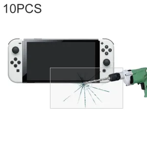 10-pack Tempered Glass Film for Nintendo Switch Oled - Clear