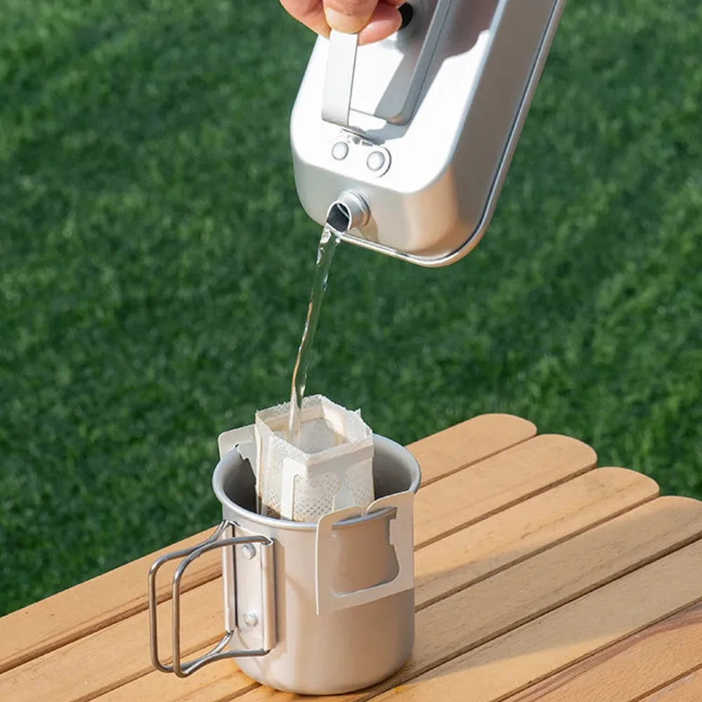 200ml Camping Kettle Outdoor Aluminum Alloy Kettle Foldable Handle Coffee Pot Picnic Water Boiler Teapot Cooking Accessory