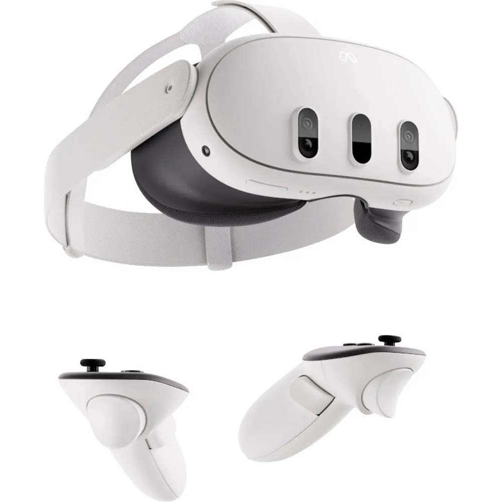 2023 New Meta Quest 3 All-In-One VR Headset 128GB Virtual Reality with Touch Plus Controllers, 2064 x 2208 up to 120 Hz Refresh Rate LCD, Enhanced Graphics, Slimmer Optics, Mytrix Cable & Earphones