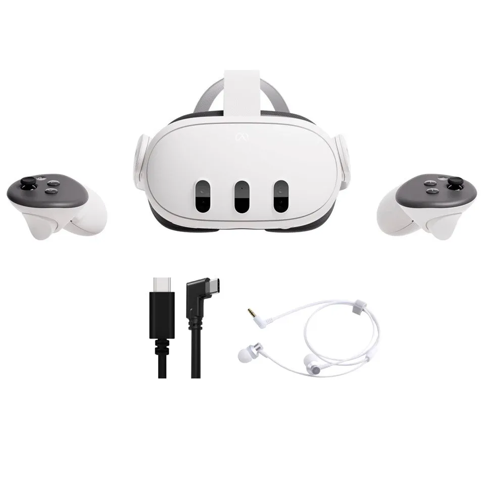 2023 New Meta Quest 3 All-In-One VR Headset 128GB Virtual Reality with Touch Plus Controllers, 2064 x 2208 up to 120 Hz Refresh Rate LCD, Enhanced Graphics, Slimmer Optics, Mytrix Cable & Earphones