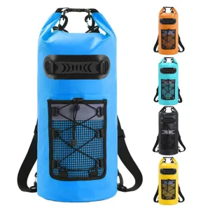 20L Floating Waterproof Dry Backpack PVC Drifting Bag with Adjustable Shoulder Straps for Swimming Rafting Outdoor Kayak Fishing