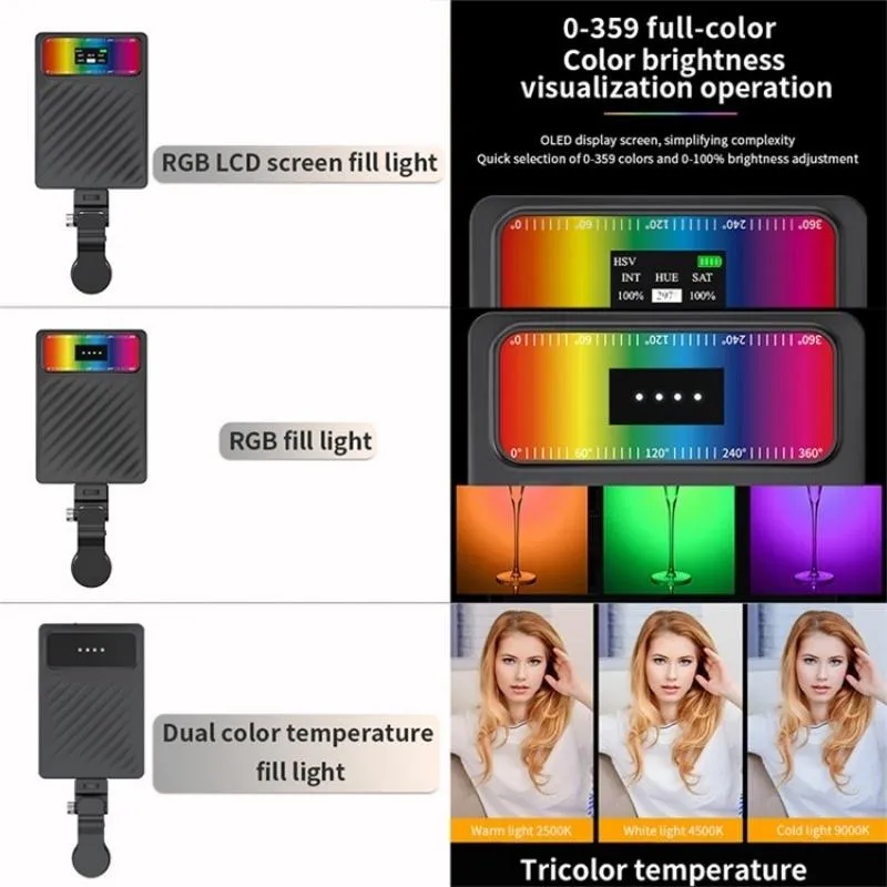24 Effects RGB Light for Mobile Devices with OLED Screen
