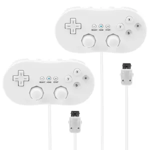 2PCS Classic Game Controller Pad Wired Gamepad Joypad Joystick for Nintendo Wii Remote- Electronics