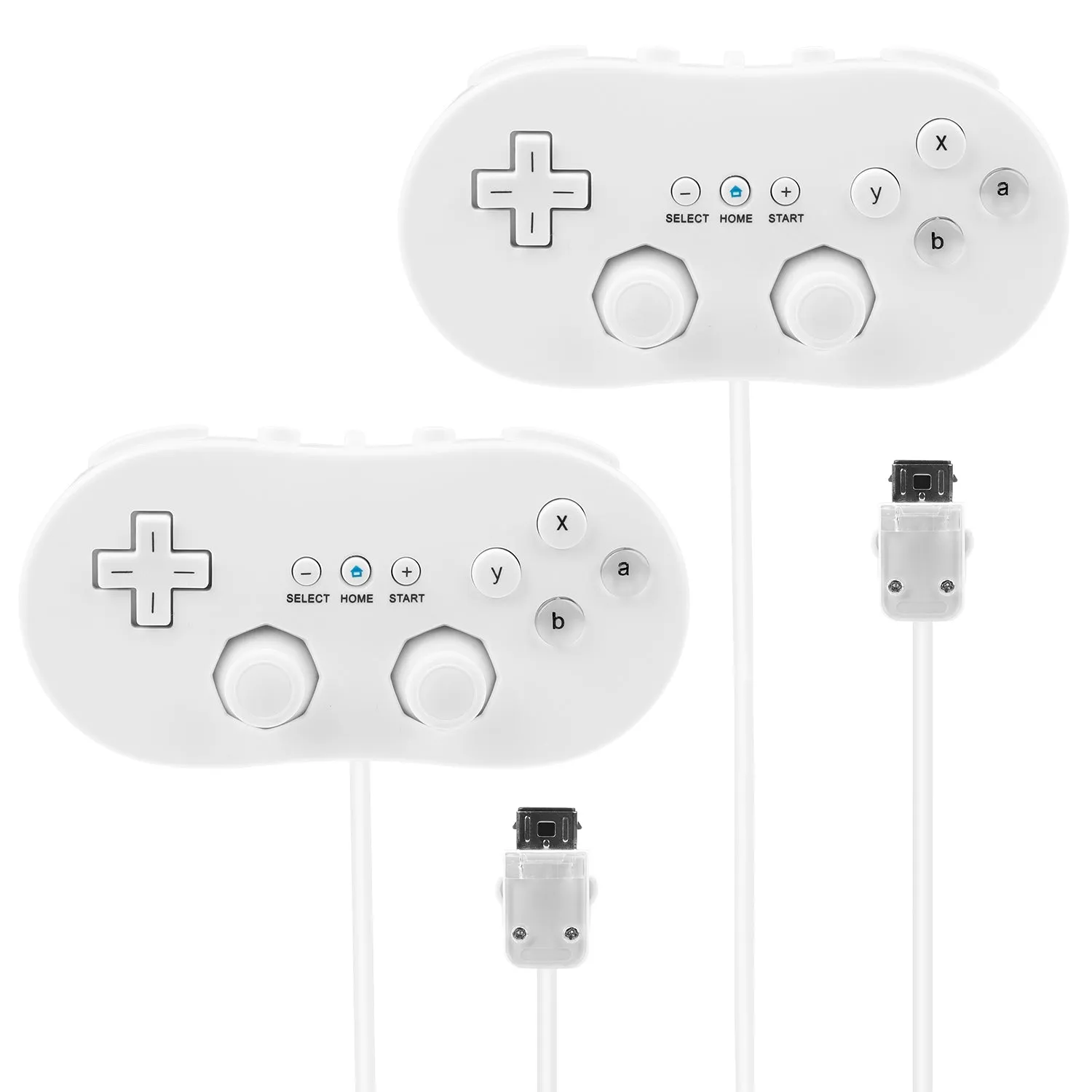 2PCS Classic Game Controller Pad Wired Gamepad Joypad Joystick for Nintendo Wii Remote- Electronics