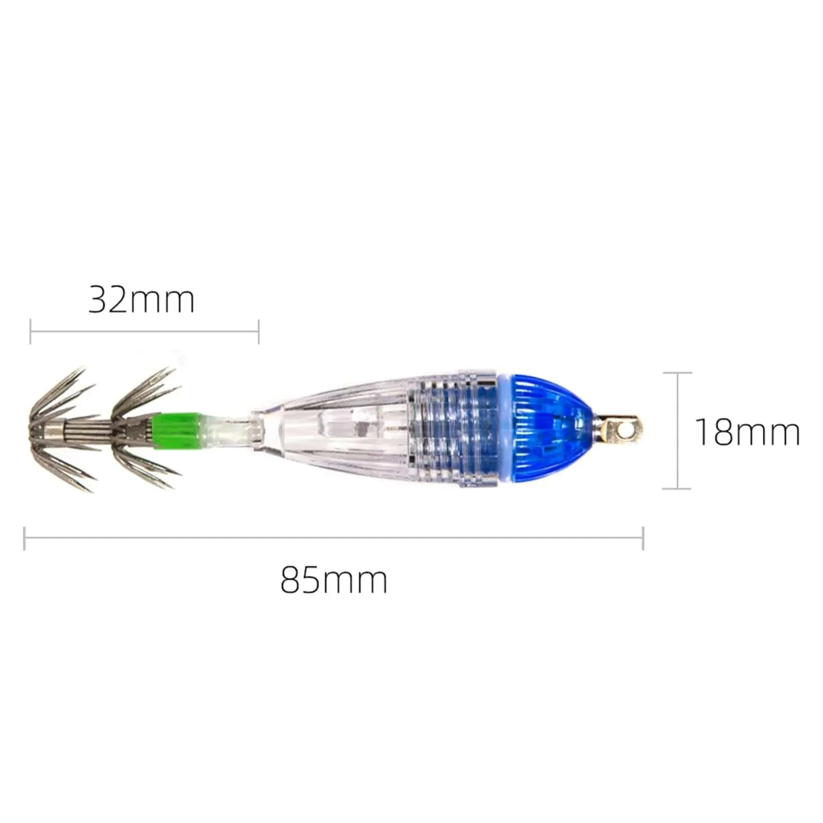 5pcs Waterproof Underwater LED Fishing Light Fish Lure Attracting Light Lamp with Squid Jig Hooks Fishing Accessories