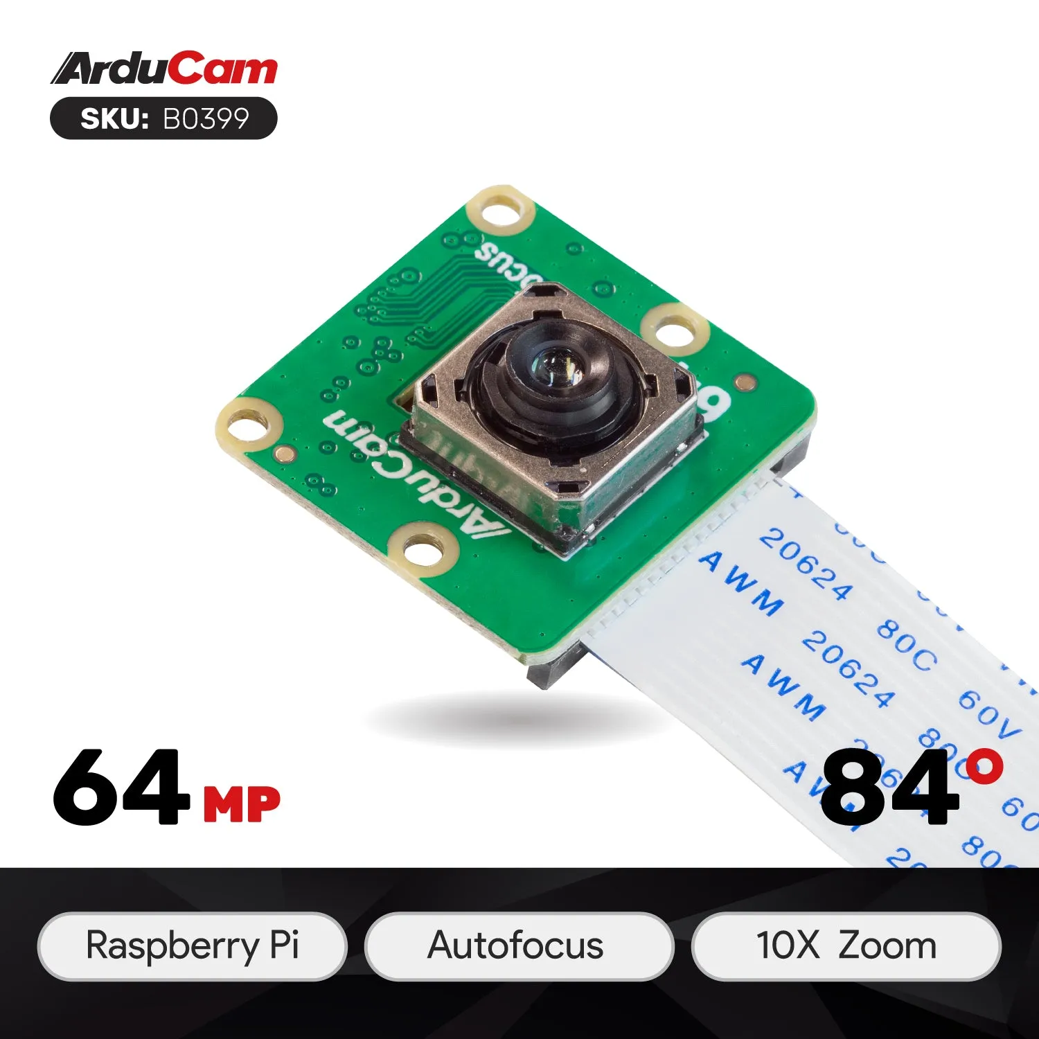 64MP Autofocus Camera for Raspberry Pi