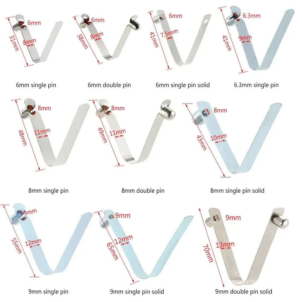 6pcs Kayak Paddle Spring Clips Tent Pole Clips Push Button Spring Snap Clip Locking Tube Pin M2165 Kayak Accessories