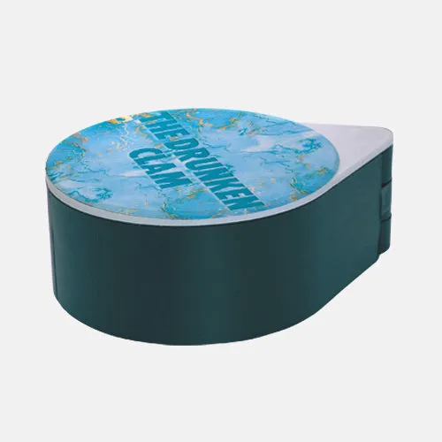 ADD YOUR NAME - Custom Glass Rimmer Lid - Turquoise Marble