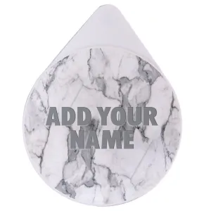 ADD YOUR NAME - Custom Glass Rimmer Lid - White Marble