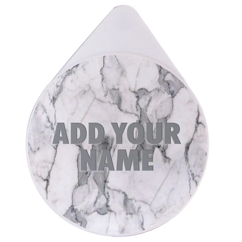 ADD YOUR NAME - Custom Glass Rimmer Lid - White Marble