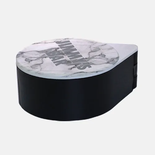 ADD YOUR NAME - Custom Glass Rimmer Lid - White Marble