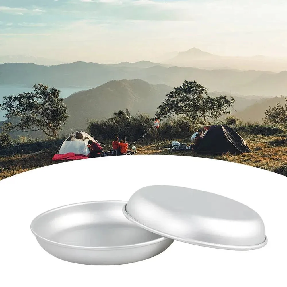 Aluminum Alloy Camping Plate Food Serving Dish Snack Dish Dessert Tray for Picnic