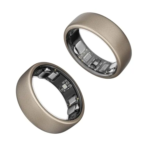 Amazfit Helio Smart Ring, Wearable Fitness Tracker, Sleep Heart Rate Health Monitor, No App Subscription, 4 Days Battery Life, Fast Wireless Charging, 10 ATM Water-Resistance (Size 8)