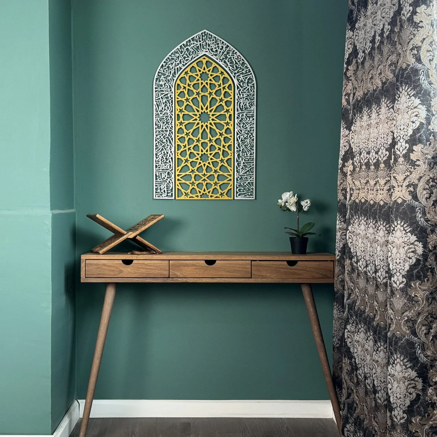 Ayatul Kursi Mihrab Dome Design Metal Islamic Wall Art - Islamic Decor
