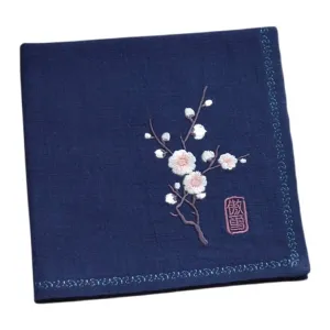 Chinese Handkerchief with the Pattern of Plum Blossom (Customizable)