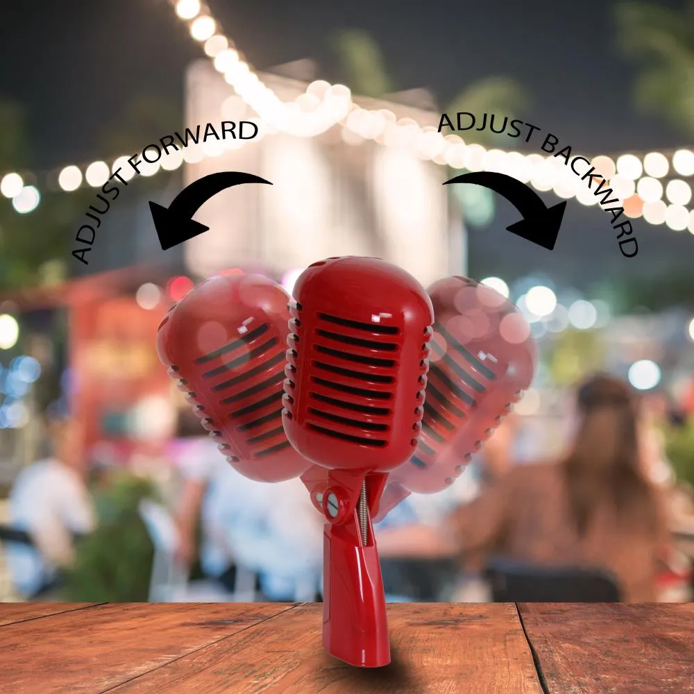 Classic Retro Dynamic Vocal Microphone, Vintage Style Vocal Mic With 16' Ft. Xlr Cable (Red)