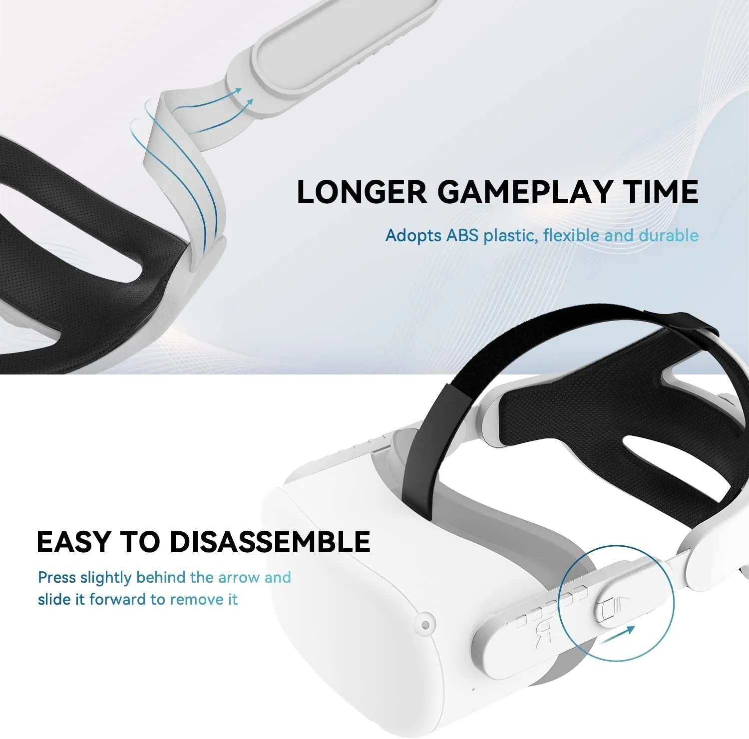 CNBEYOUNG Adjustable Head Strap for Meta/Oculus Quest 2, Replacement for Quest 2 Elite Strap Accessories for Enhanced Support and Comfort in VR, Suita