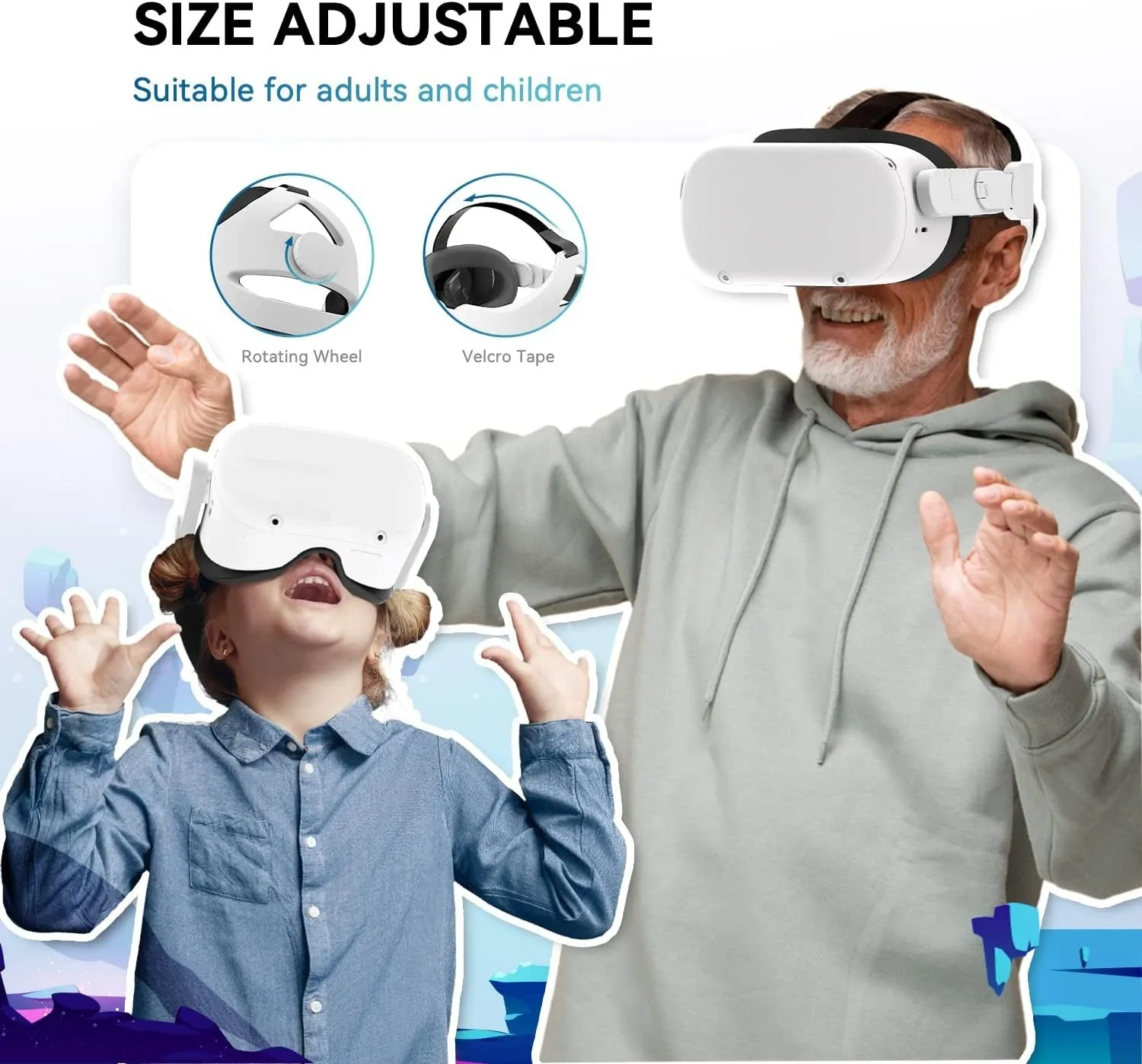 CNBEYOUNG Adjustable Head Strap for Meta/Oculus Quest 2, Replacement for Quest 2 Elite Strap Accessories for Enhanced Support and Comfort in VR, Suita