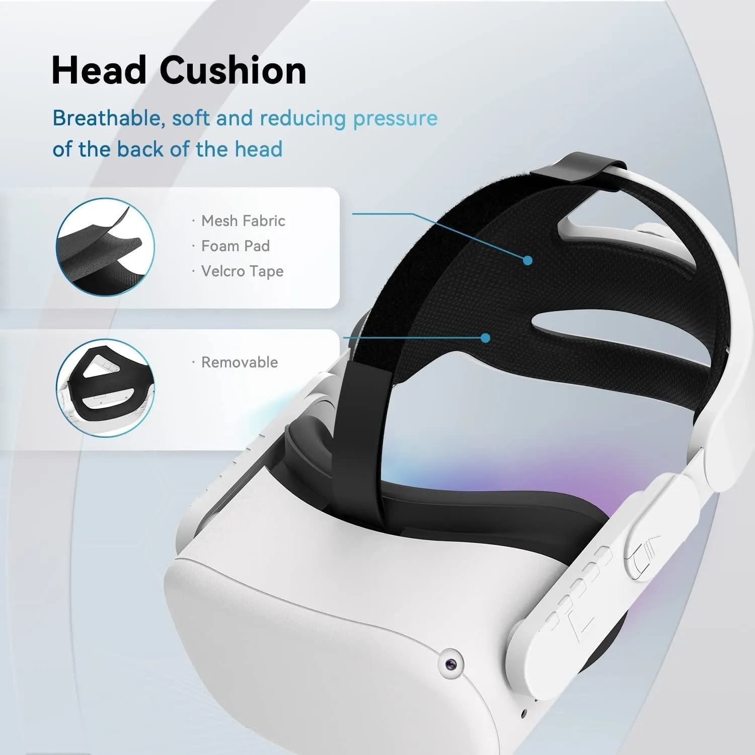 CNBEYOUNG Adjustable Head Strap for Meta/Oculus Quest 2, Replacement for Quest 2 Elite Strap Accessories for Enhanced Support and Comfort in VR, Suita