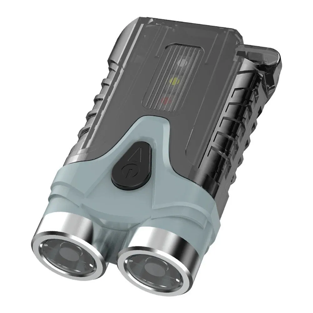 Compact Size Dual-Light Flashlight USB Rechargeable High Brightness Keychain Light Portable Outdoor Camping Fishing Light