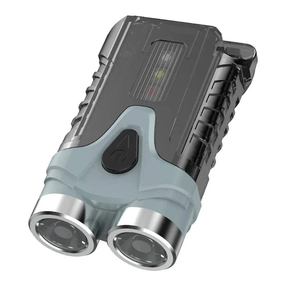 Compact Size Dual-Light Flashlight USB Rechargeable High Brightness Keychain Light Portable Outdoor Camping Fishing Light