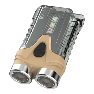 Compact Size Dual-Light Flashlight USB Rechargeable High Brightness Keychain Light Portable Outdoor Camping Fishing Light