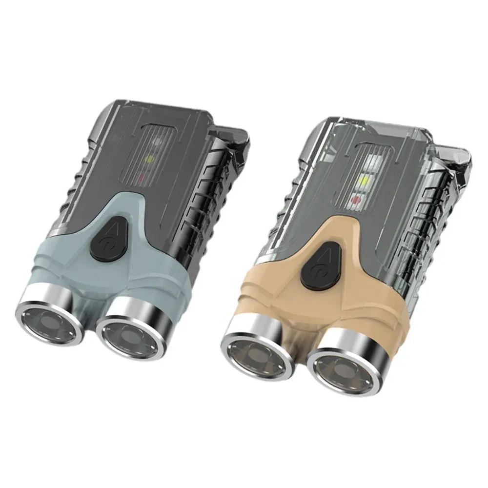 Compact Size Dual-Light Flashlight USB Rechargeable High Brightness Keychain Light Portable Outdoor Camping Fishing Light