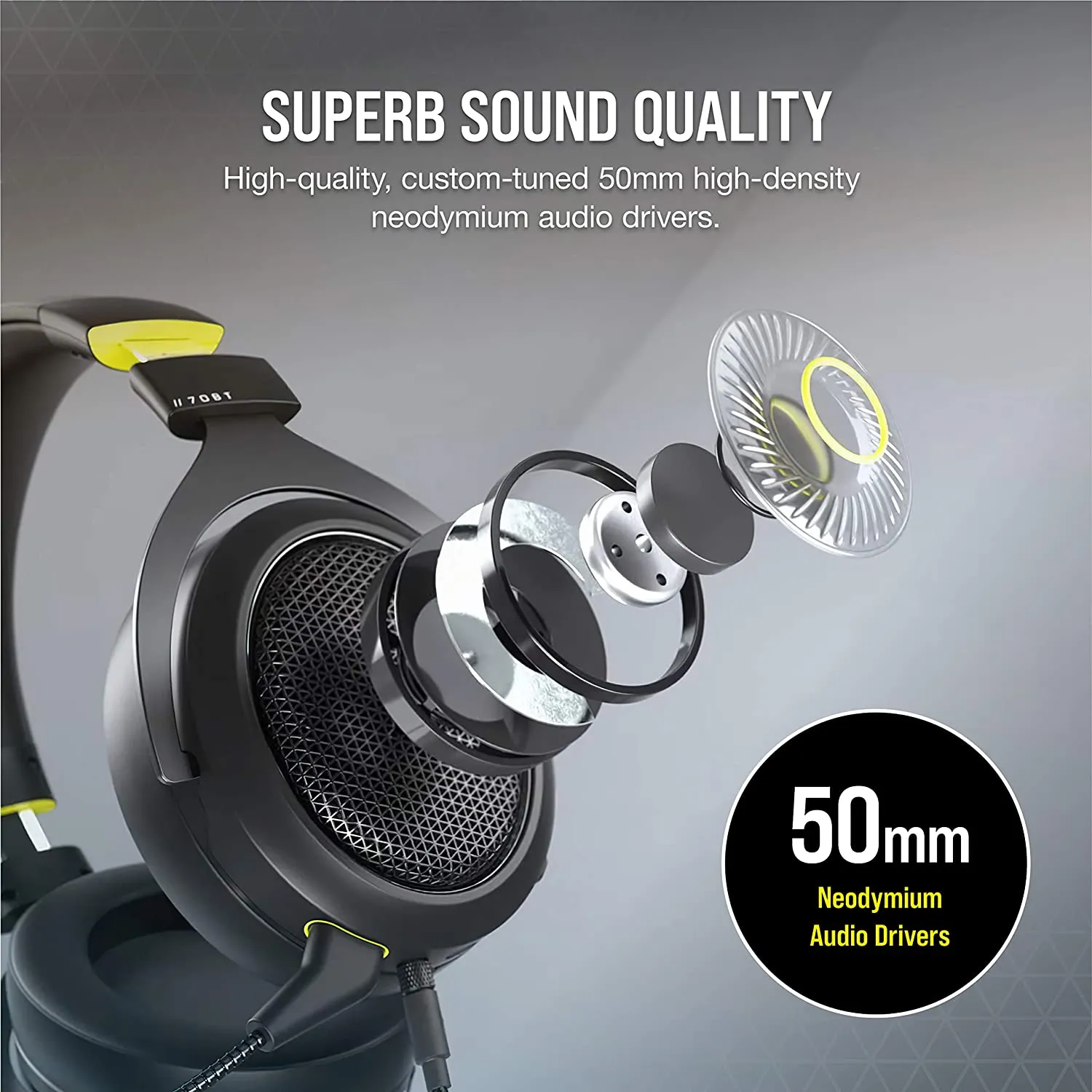 Corsair HS70 Bluetooth - Wired Gaming Headset with Bluetooth - Works with PC, Mac, Xbox Series X, Xbox Series S, Xbox One, PS5, PS4, Nintendo Switch, iOS and Android - Carbon/Black