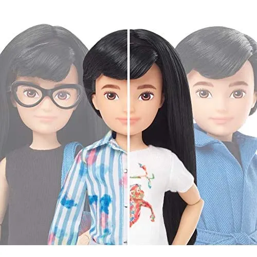 Creatable World Deluxe Character Kit Customizable Doll, Black Straight Hair