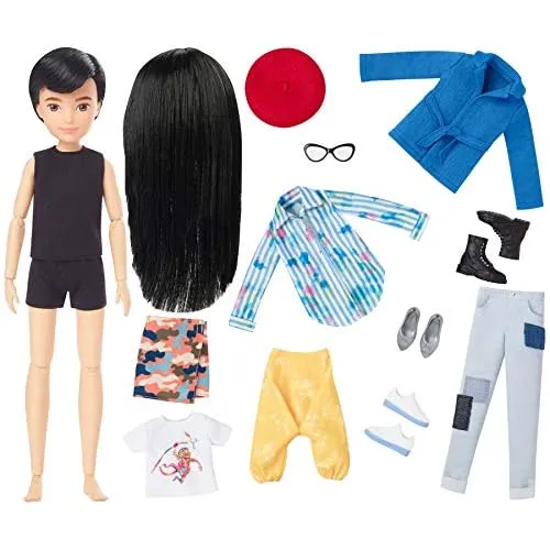 Creatable World Deluxe Character Kit Customizable Doll, Black Straight Hair