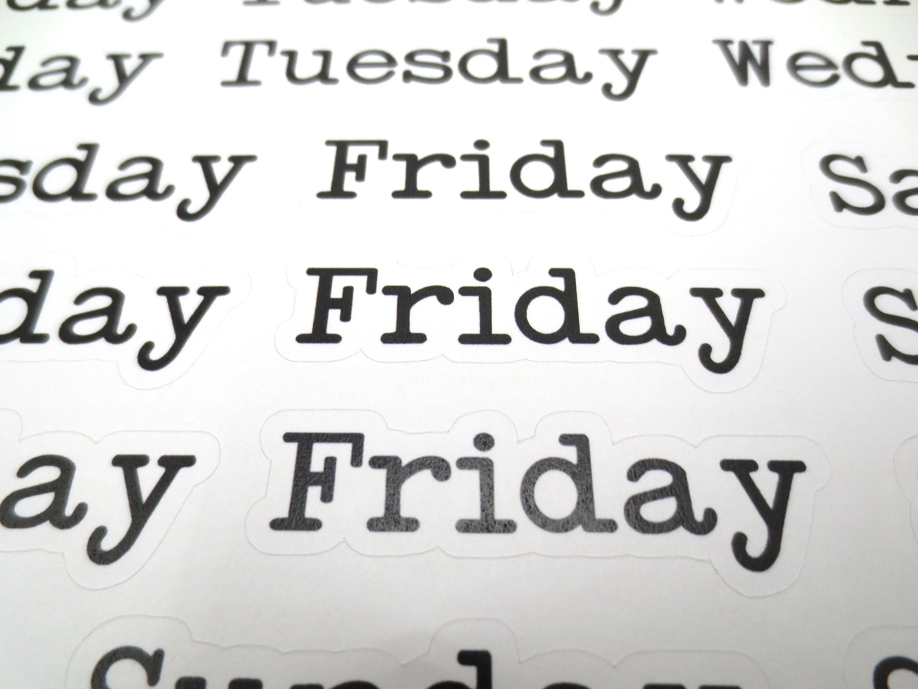 Days Of The Week Header Planner Stickers Style B