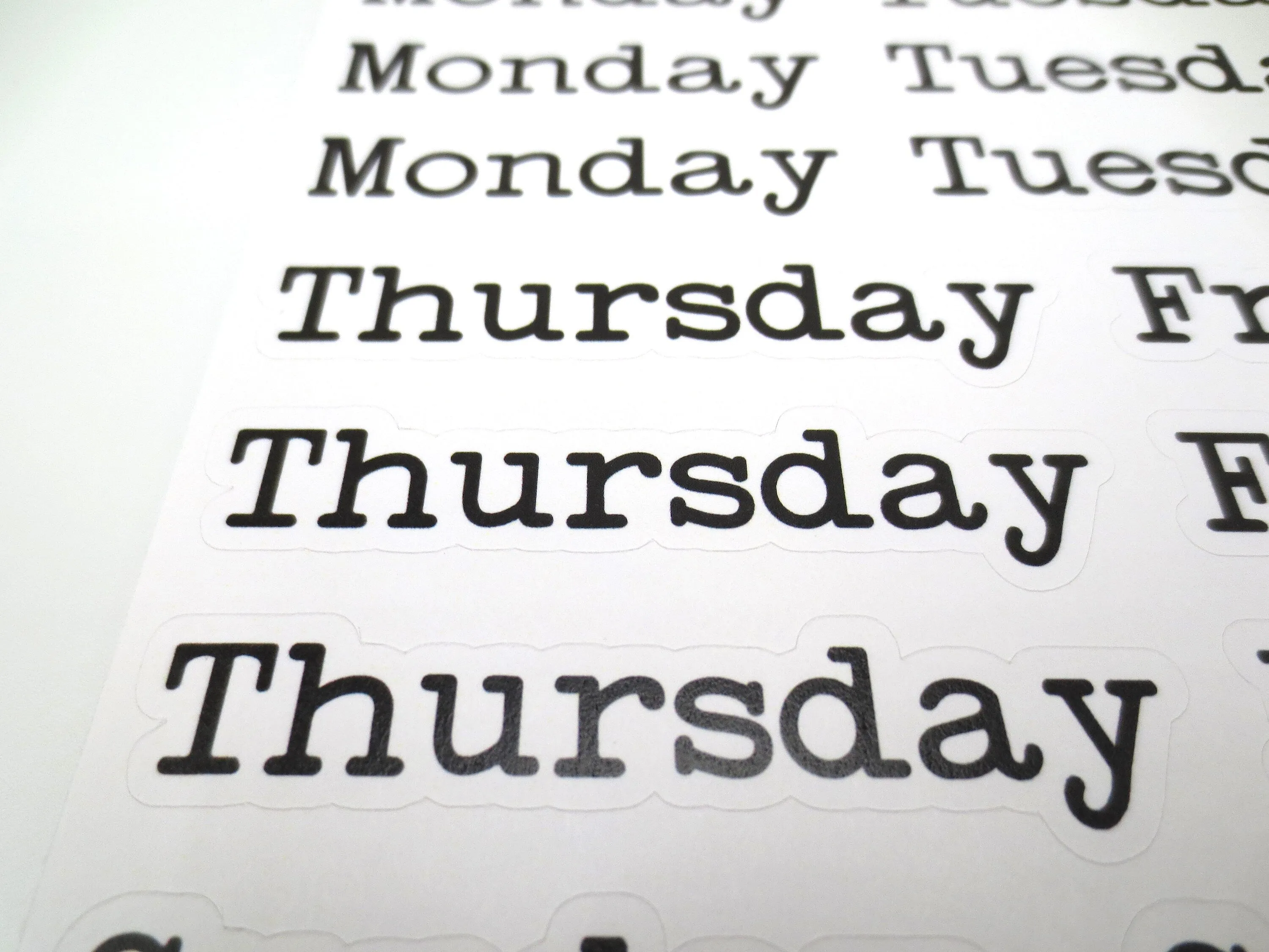 Days Of The Week Header Planner Stickers Style B
