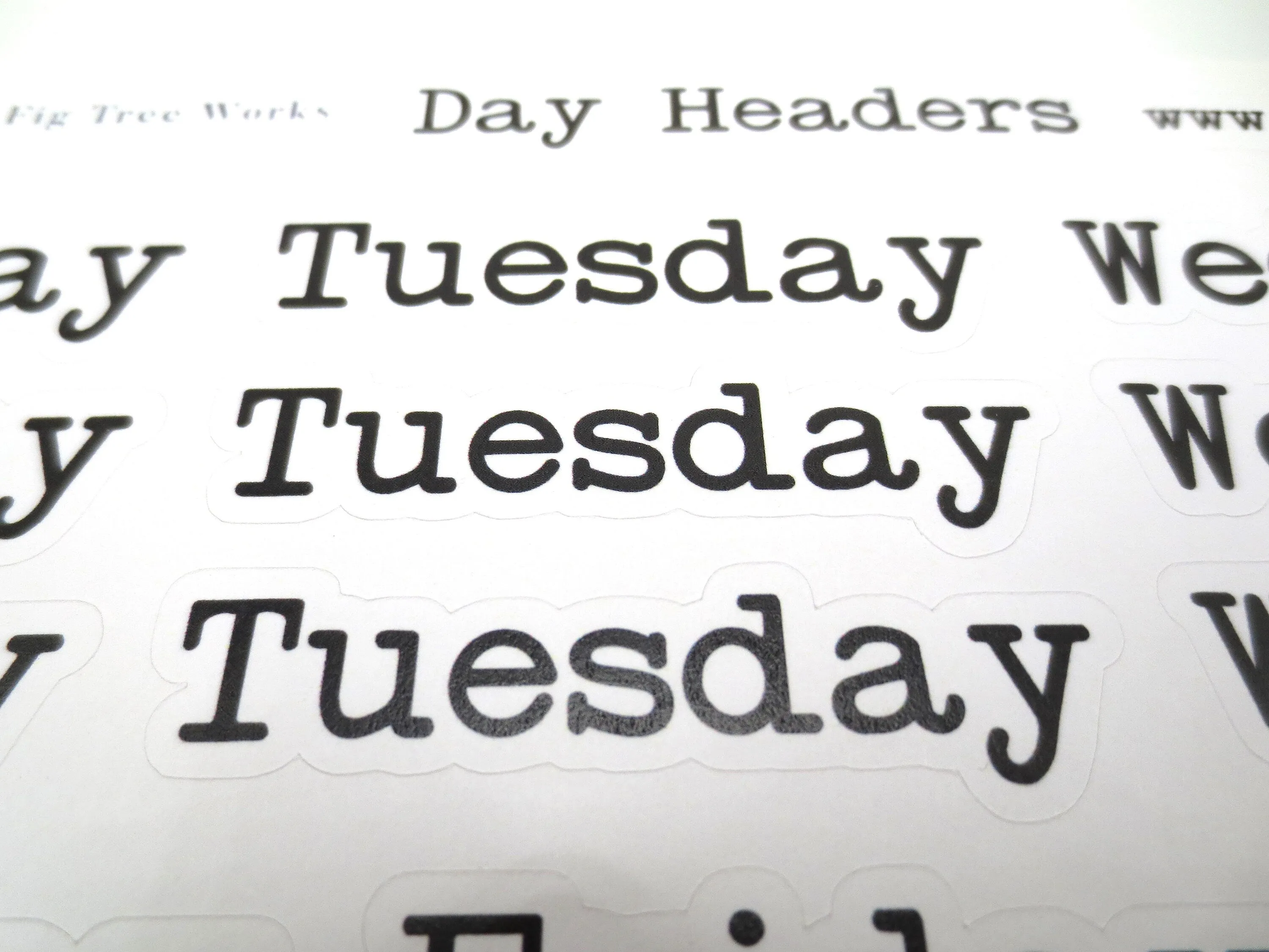 Days Of The Week Header Planner Stickers Style B