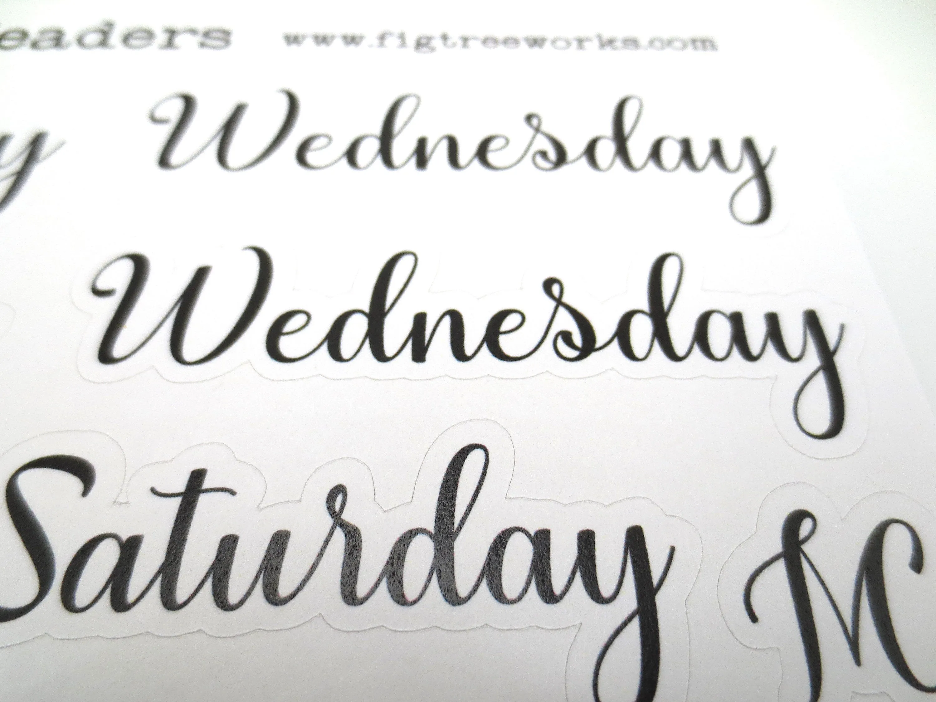 Days Of The Week Header Planner Stickers