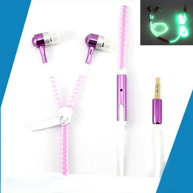 Ear Buds Glowing Earphones Glow in the Dark Luminous Headsets