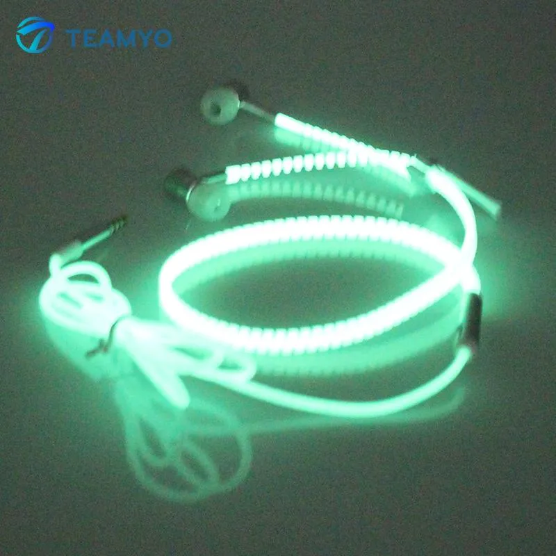 Ear Buds Glowing Earphones Glow in the Dark Luminous Headsets
