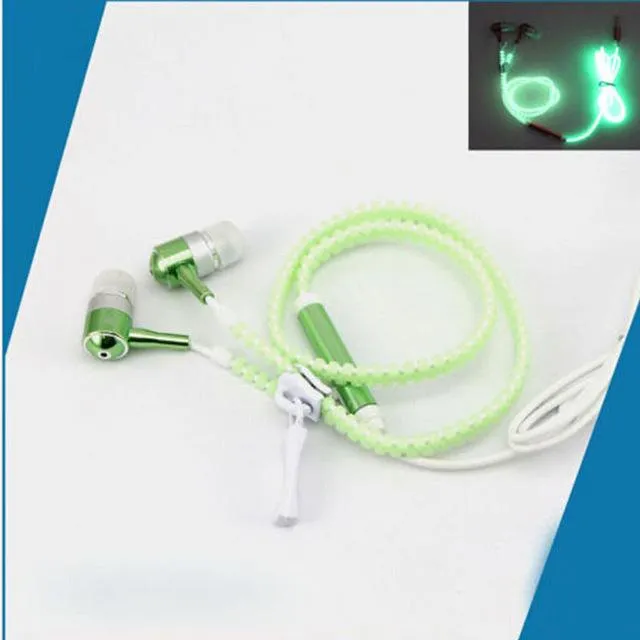 Ear Buds Glowing Earphones Glow in the Dark Luminous Headsets