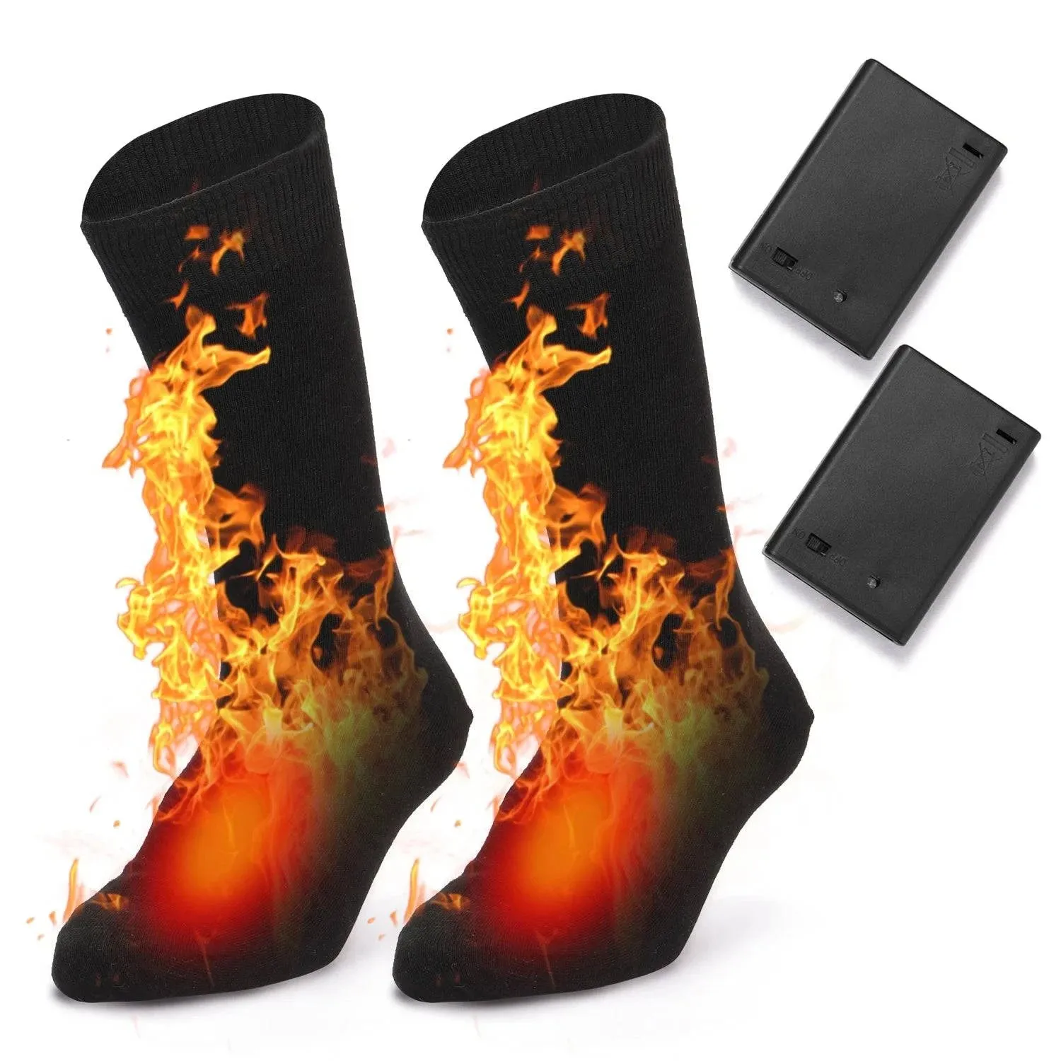Electric Heated Socks Battery Powered Cold Weather Heat Socks Outdoor Riding Camping Hiking Motorcycle Warm Winter Socks