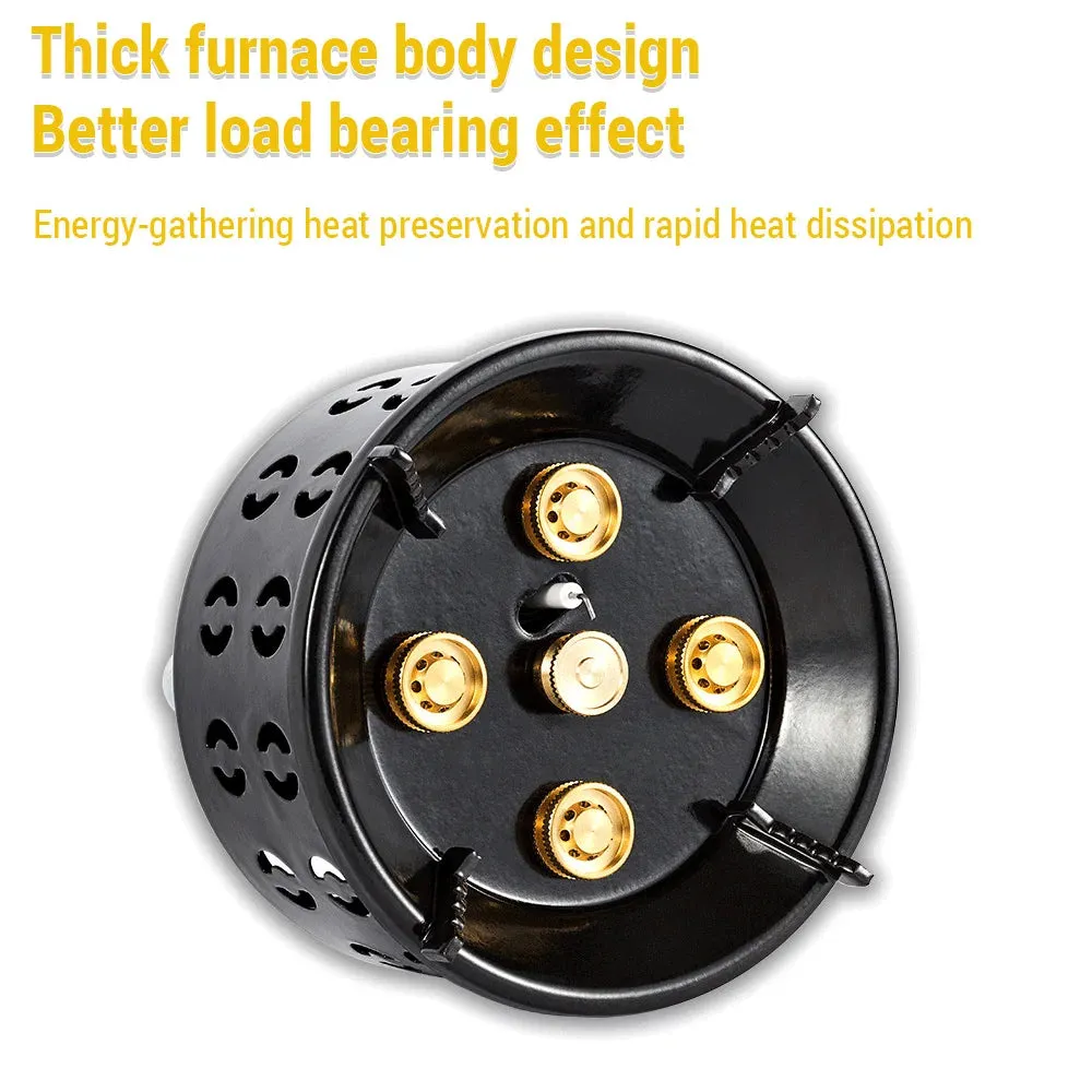 Electronic Ignition Camping Stove Portable Gas Propane Windproof Coal Stove for Outdoor Cooking Picnic Lightweight Compact