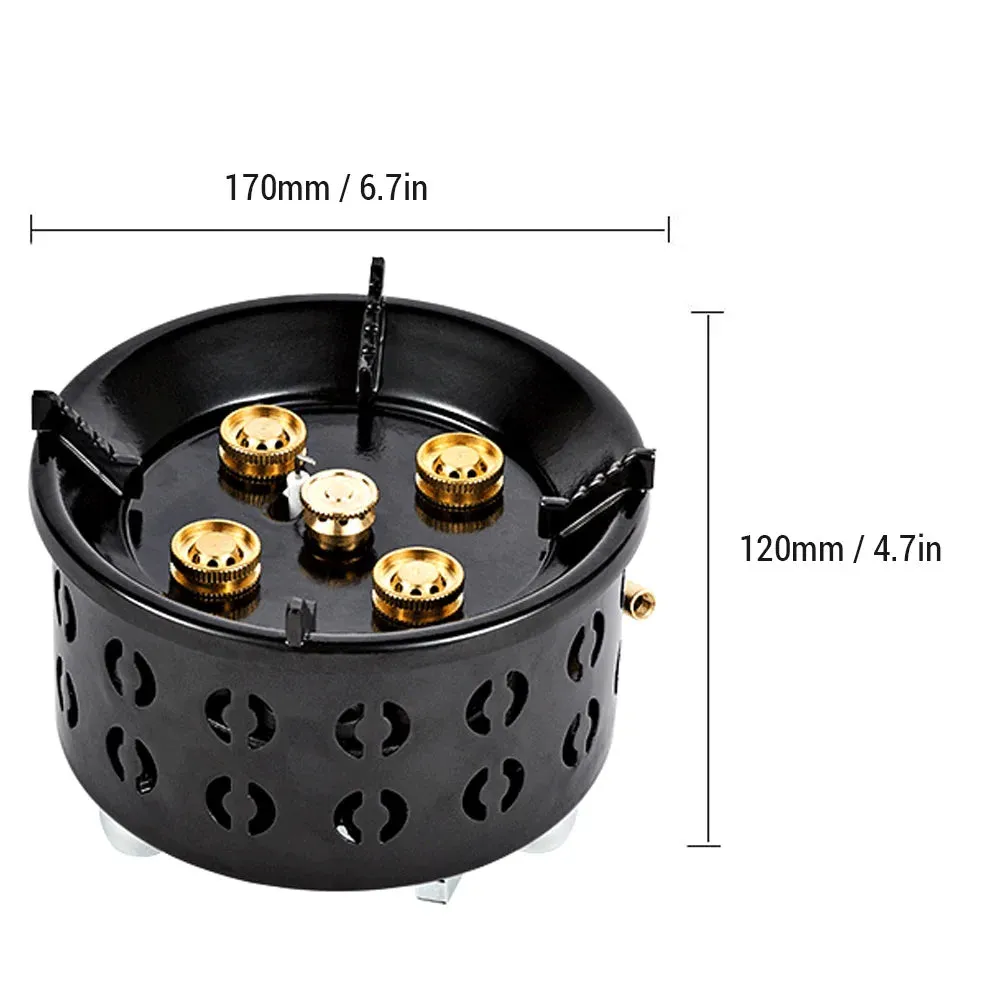 Electronic Ignition Camping Stove Portable Gas Propane Windproof Coal Stove for Outdoor Cooking Picnic Lightweight Compact