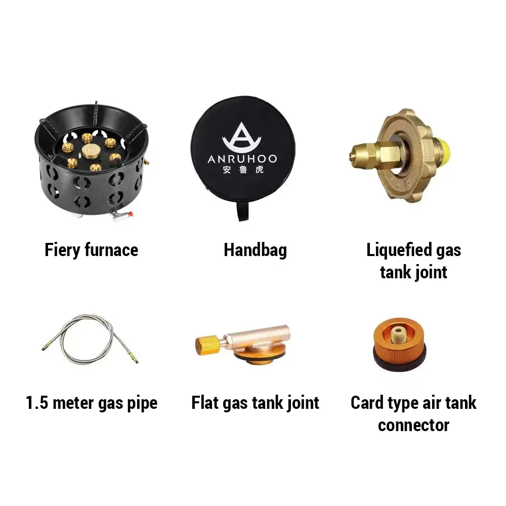 Electronic Ignition Camping Stove Portable Gas Propane Windproof Coal Stove for Outdoor Cooking Picnic Lightweight Compact