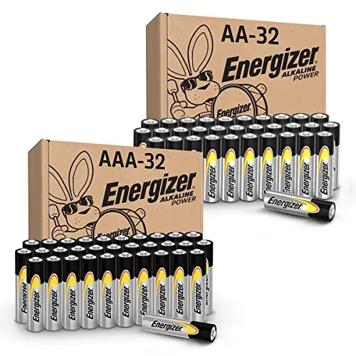Energizer Alkaline Power AA Batteries and Alkaline Power AAA Batteries Variety Pack, 32 AA and 32 AAA Batteries, 64 Count