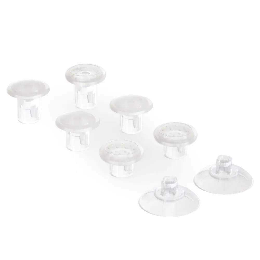 eXtremeRate ThumbsGear Interchangeable Ergonomic Thumbstick for Xbox Series X & S/Xbox One/Xbox One Elite/Xbox One S & X Controller with 3 Height Domed and Concave Grips Adjustable Joystick - Clear - XOJ2106