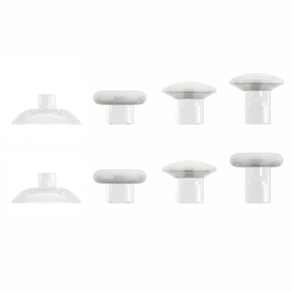 eXtremeRate ThumbsGear Interchangeable Ergonomic Thumbstick for Xbox Series X & S/Xbox One/Xbox One Elite/Xbox One S & X Controller with 3 Height Domed and Concave Grips Adjustable Joystick - Clear - XOJ2106
